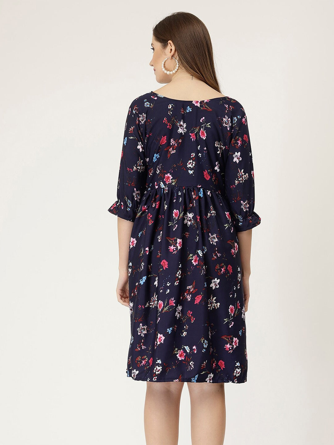 Sleek Knots Three-Quarter Sleeve Dress