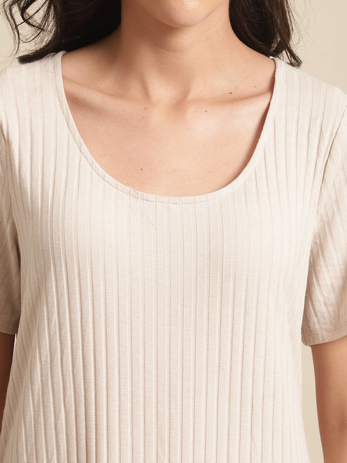 Timeless Appeal Solid Round Neck Blouse Dress