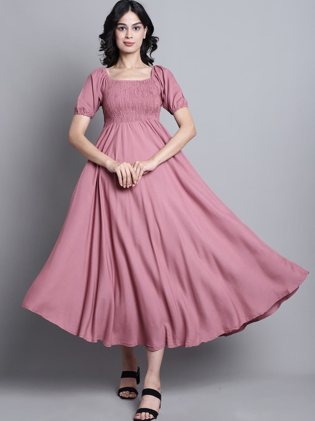 Peach Fit and Flare Dress by Wyshlist Peach Fit and Flare Dress by Wyshlist