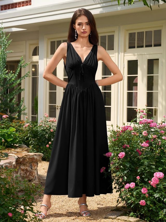 green emerald velvet dress Midnight Charm Fit & Flare Maxi Dress by Wyshlist