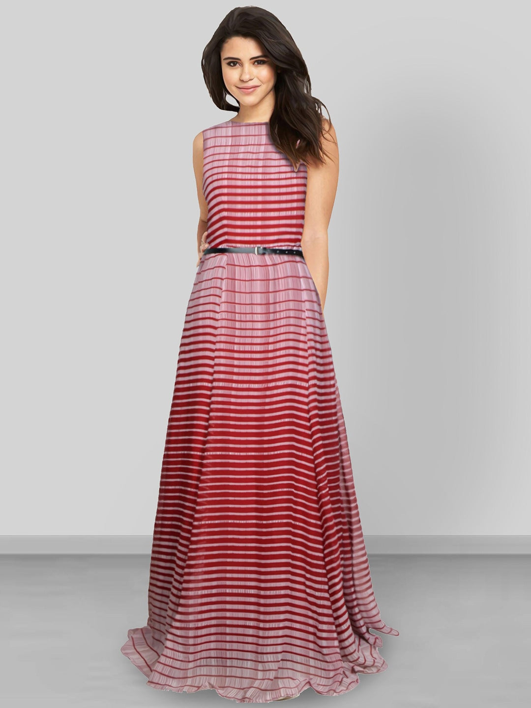 Swaying Stripes Georgette Maxi Dress