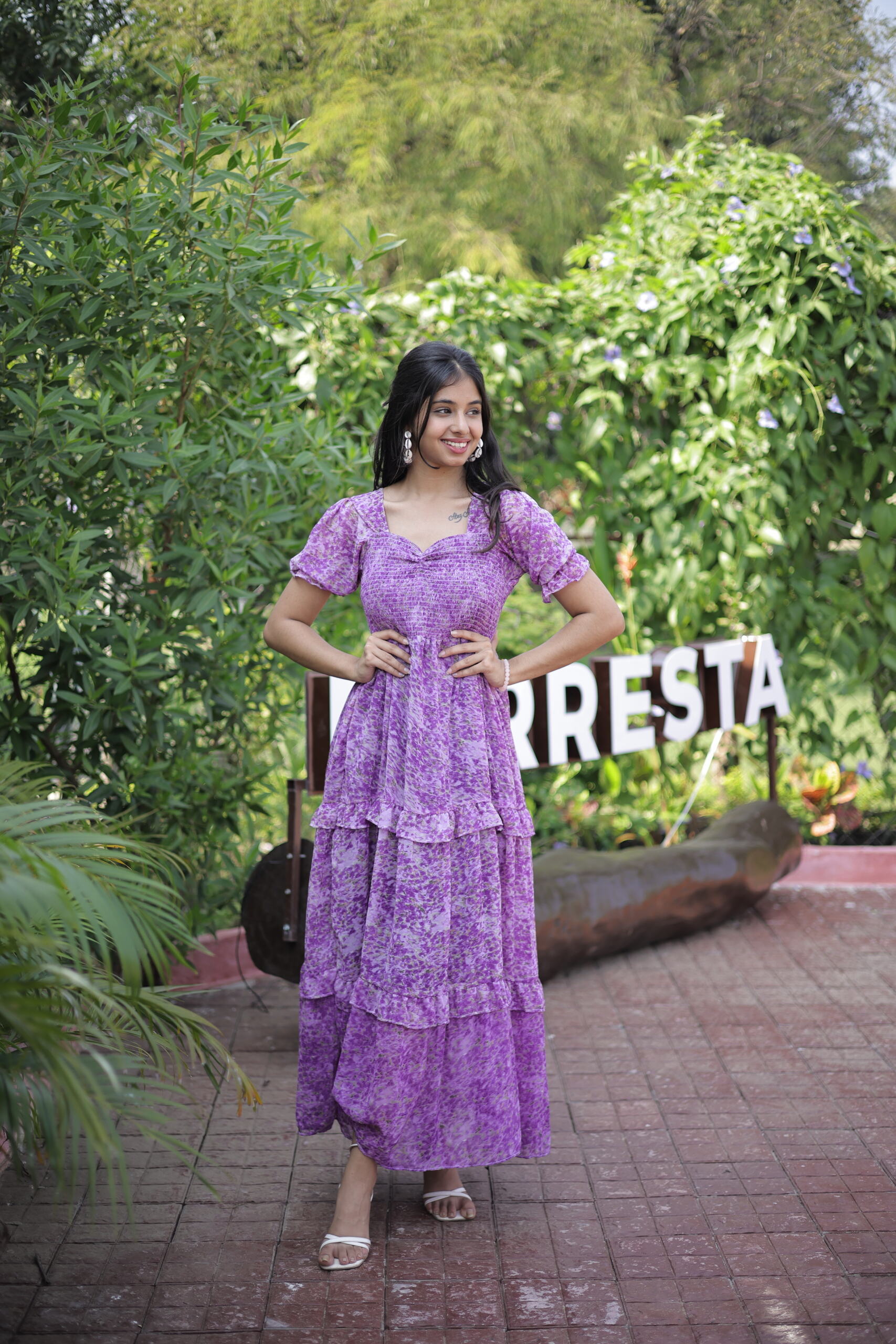 Elegant Purple Floral Print Maxi Dress by Wyshlist Elegant Purple Floral Print Maxi Dress by Wyshlist