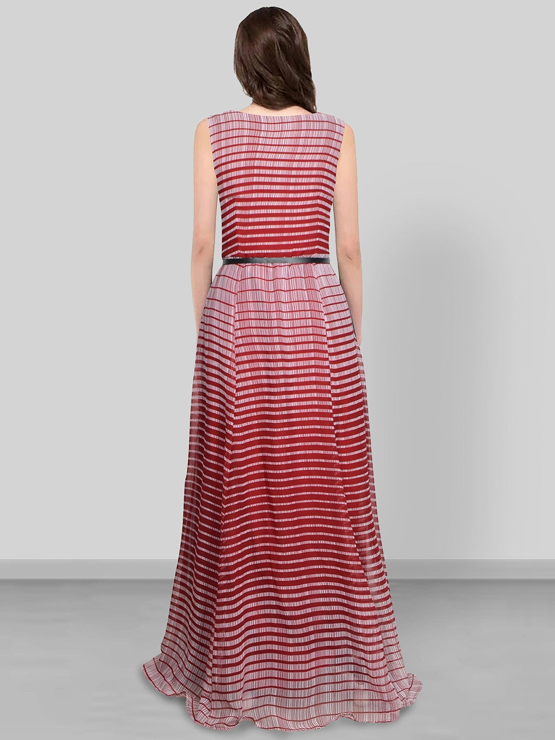 Swaying Stripes Georgette Maxi Dress