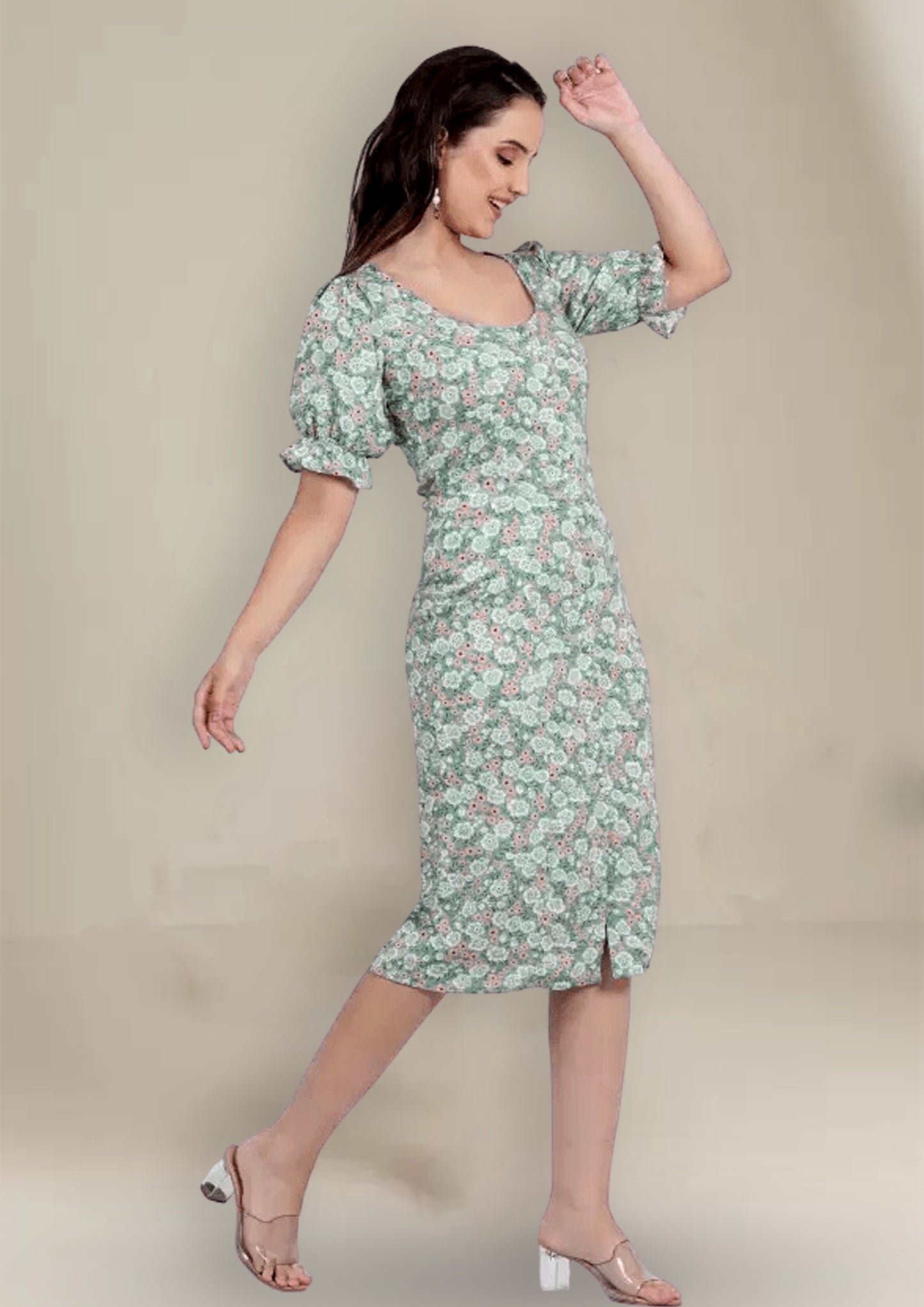 Floral Elegance Midi Dress