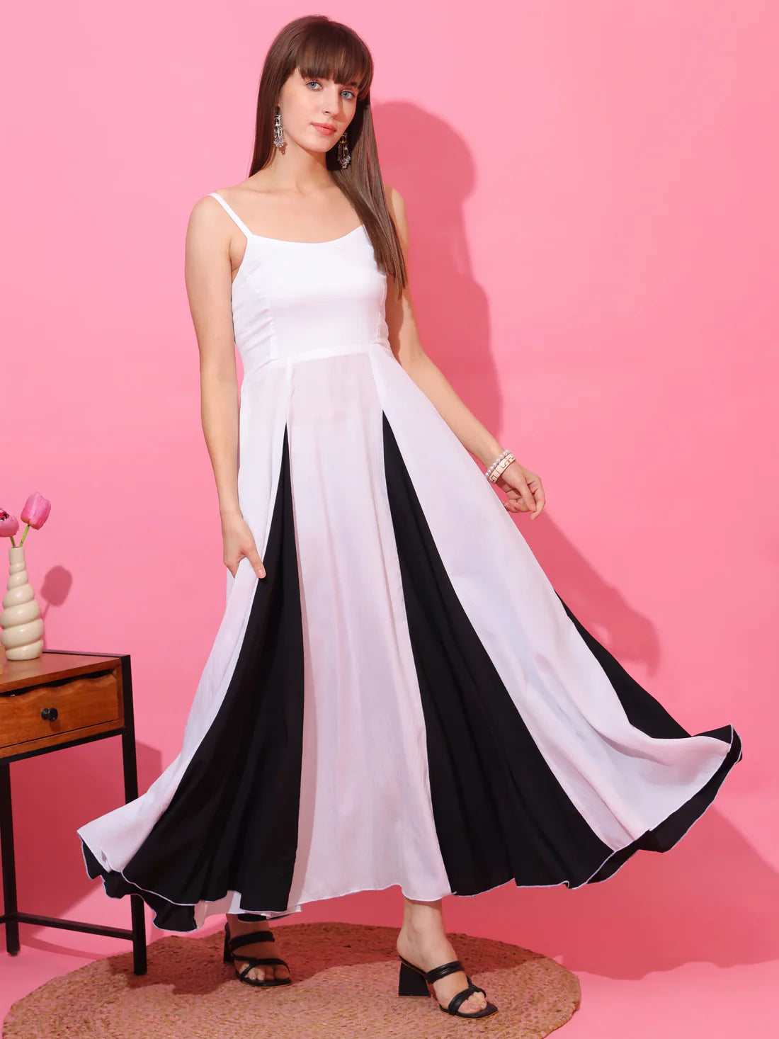 Blush Harmony Colorblock Maxi Dress