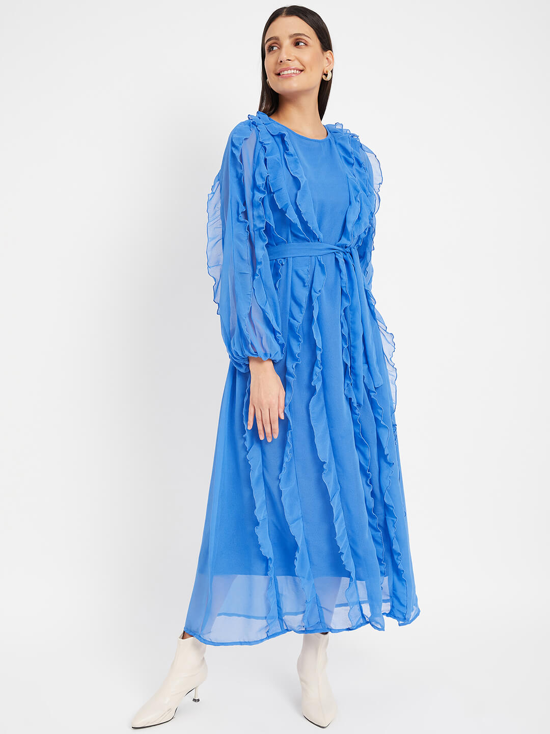 Long sleeve maxi a line dress best sale