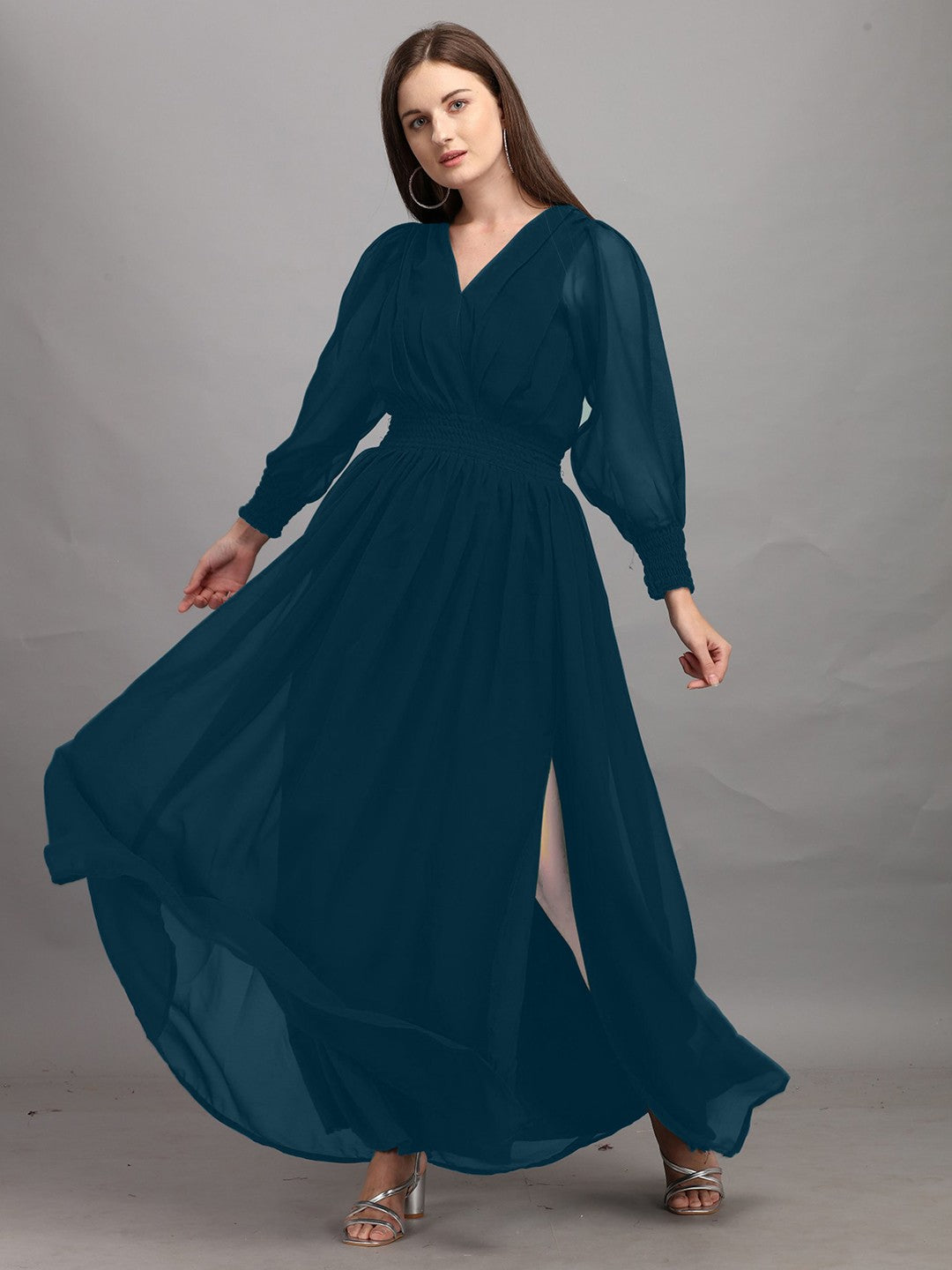 Cuffed sleeves dress hotsell