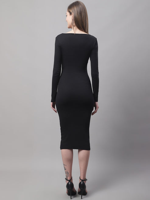 Elegant Black Knee-Length Bodycon Dress by Wyshlist Elegant Black Knee-Length Bodycon Dress by Wyshlist