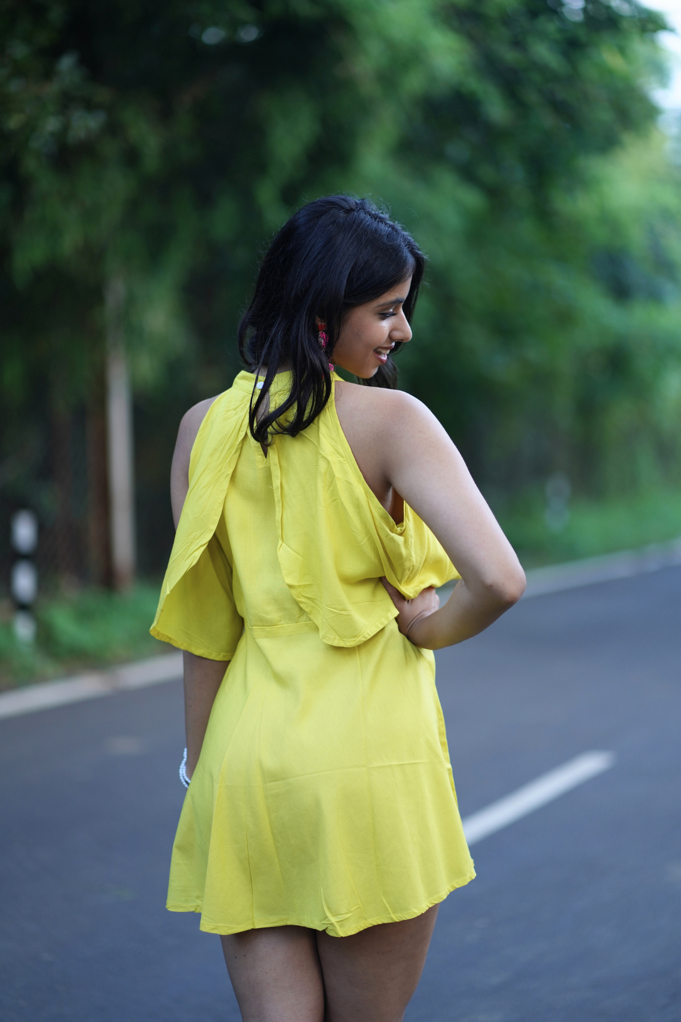 Yellow Solid Halter Neck Mini Dress by Wyshlist Yellow Solid Halter Neck Mini Dress by Wyshlist