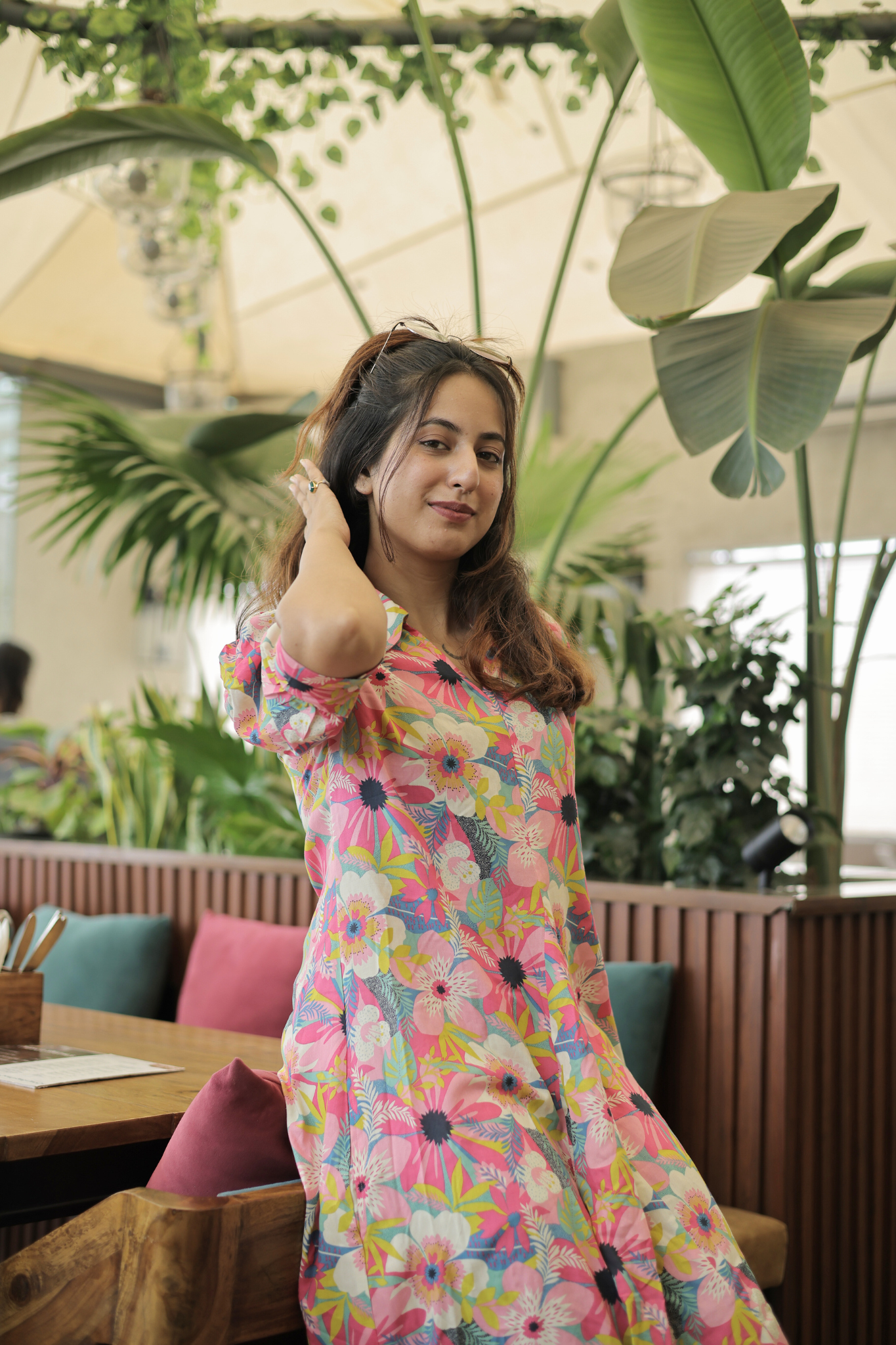 Pink Petal Rayon Casual Chic Dress