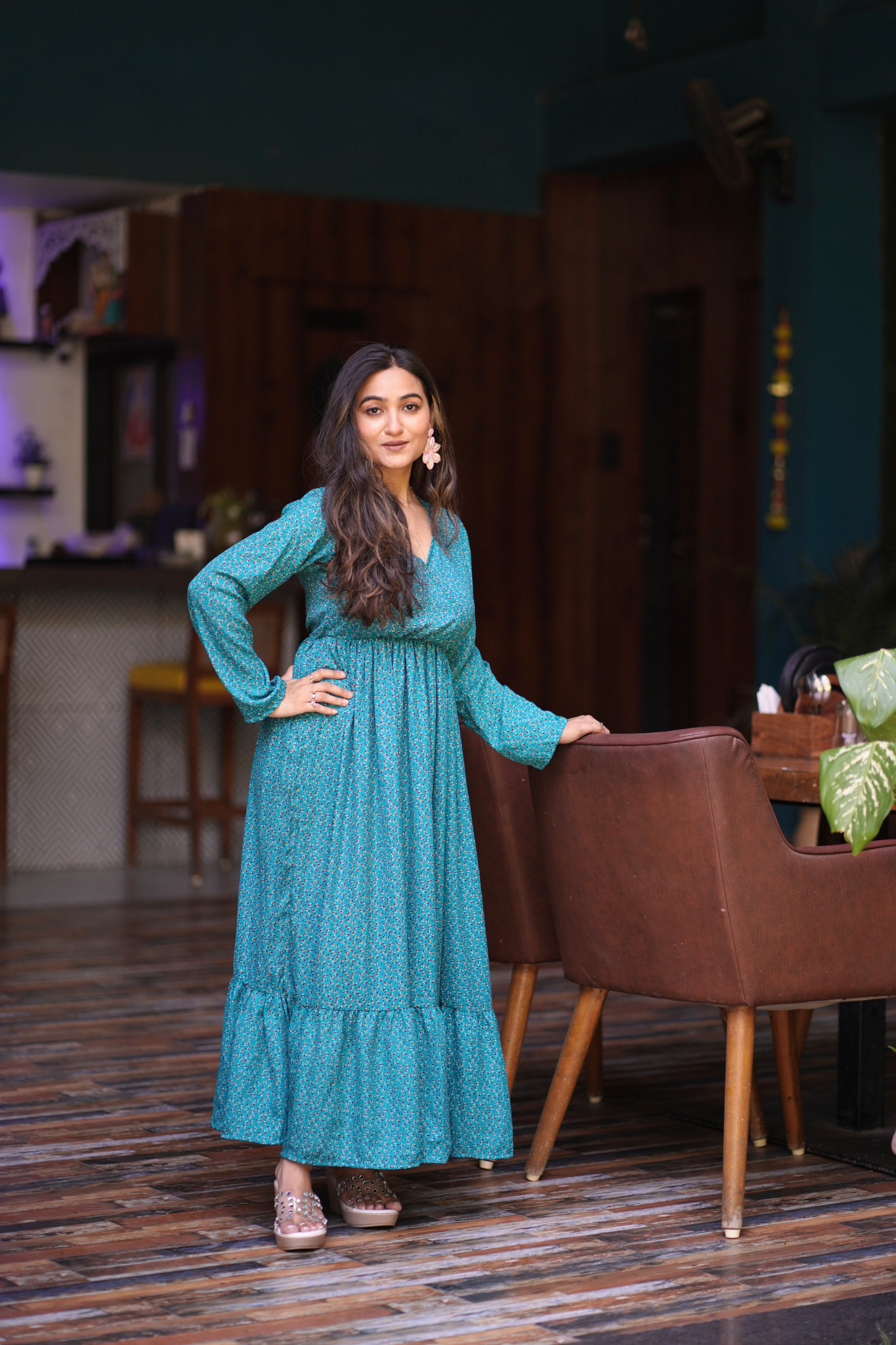 Green Solid Print V Neck Maxi Dress By Wyshlist Green Solid Print V Neck Maxi Dress By Wyshlist