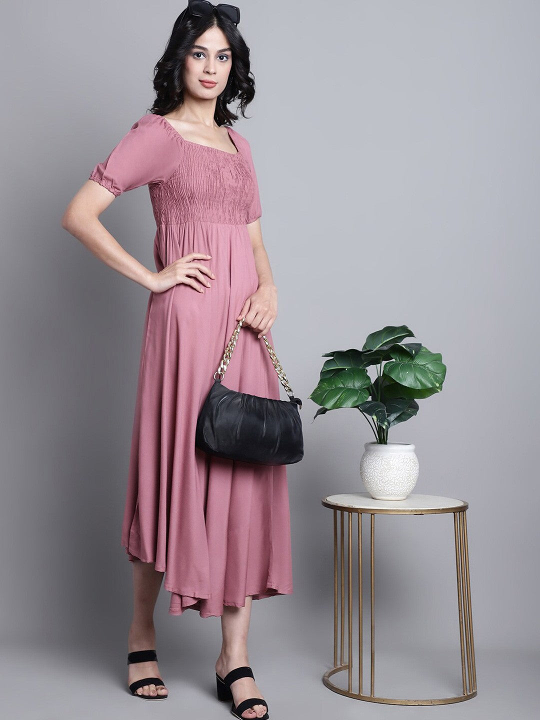 Peach Fit and Flare Dress by Wyshlist Peach Fit and Flare Dress by Wyshlist