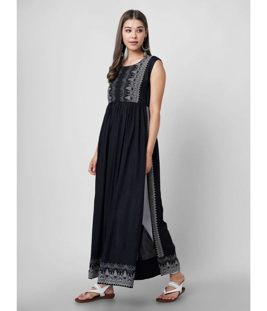 Floral A-Line Kurta with High Side Slit