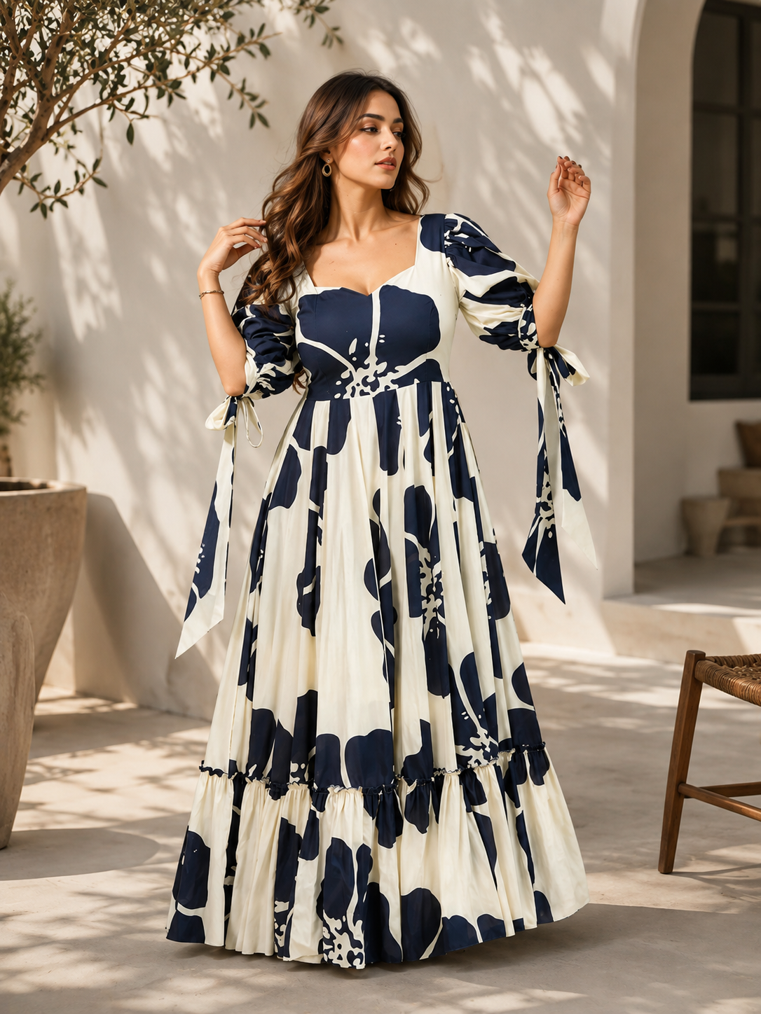 Blue, White