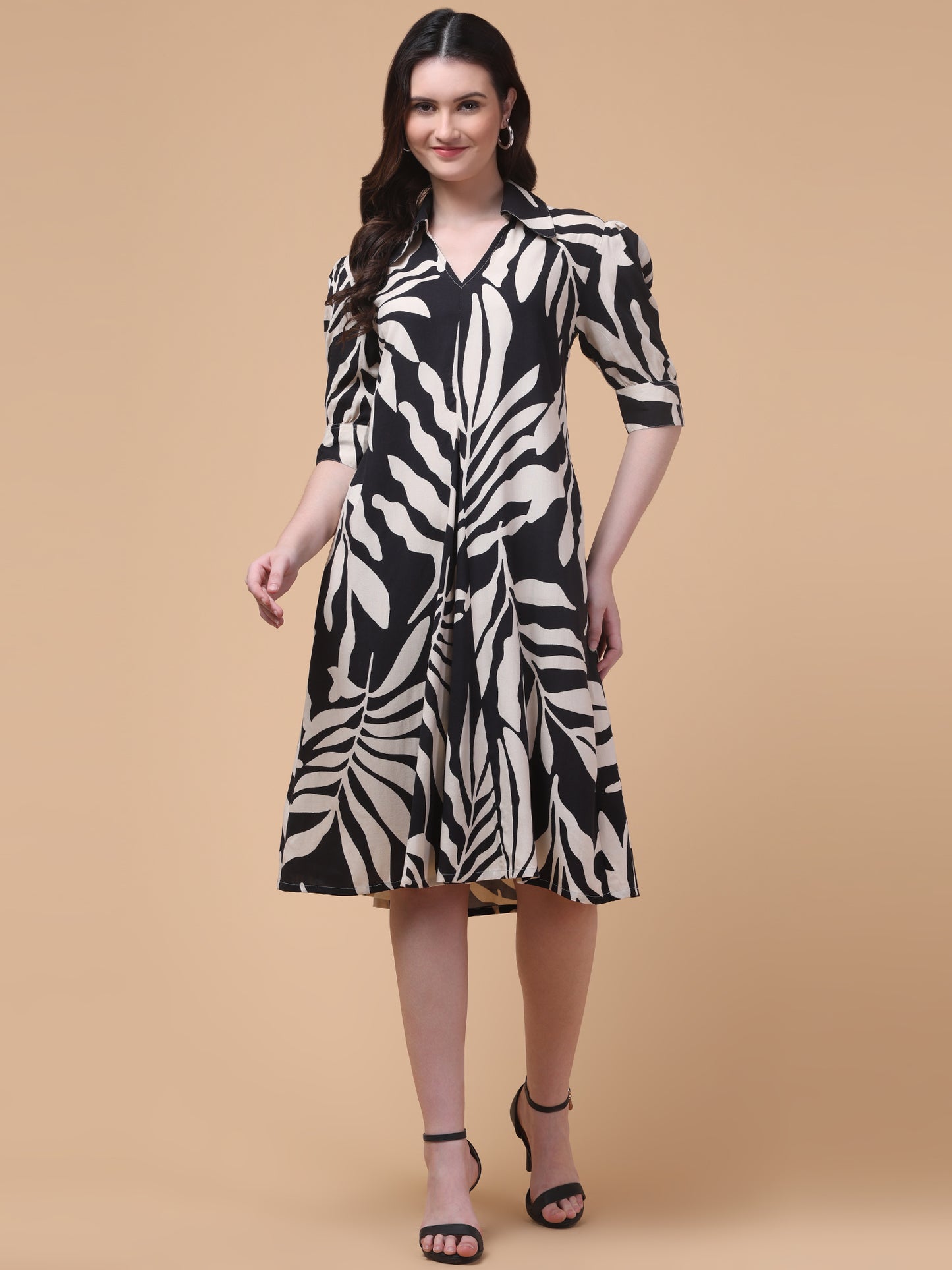 Black Aura A-Line Dress