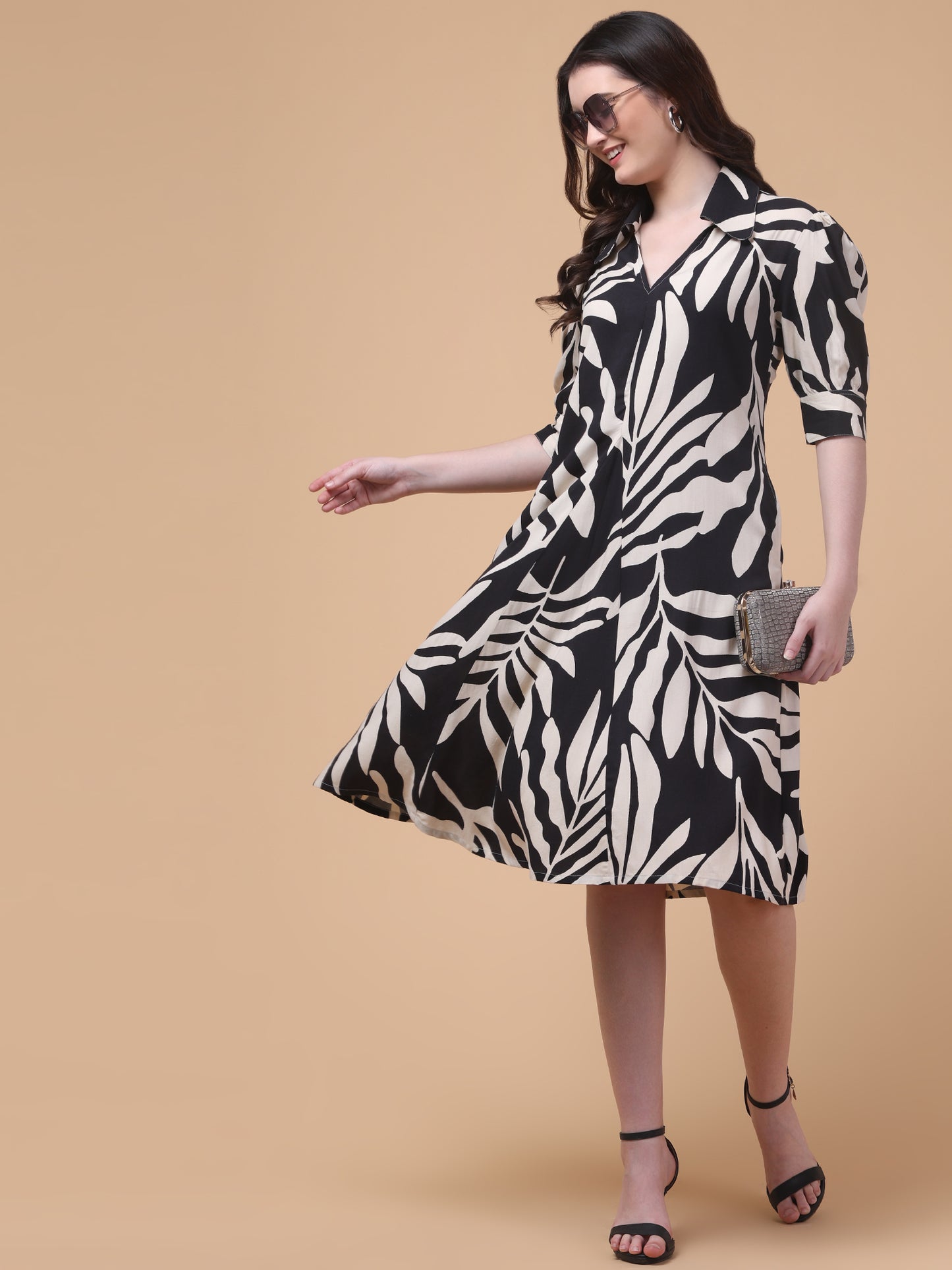 Black Aura A-Line Dress