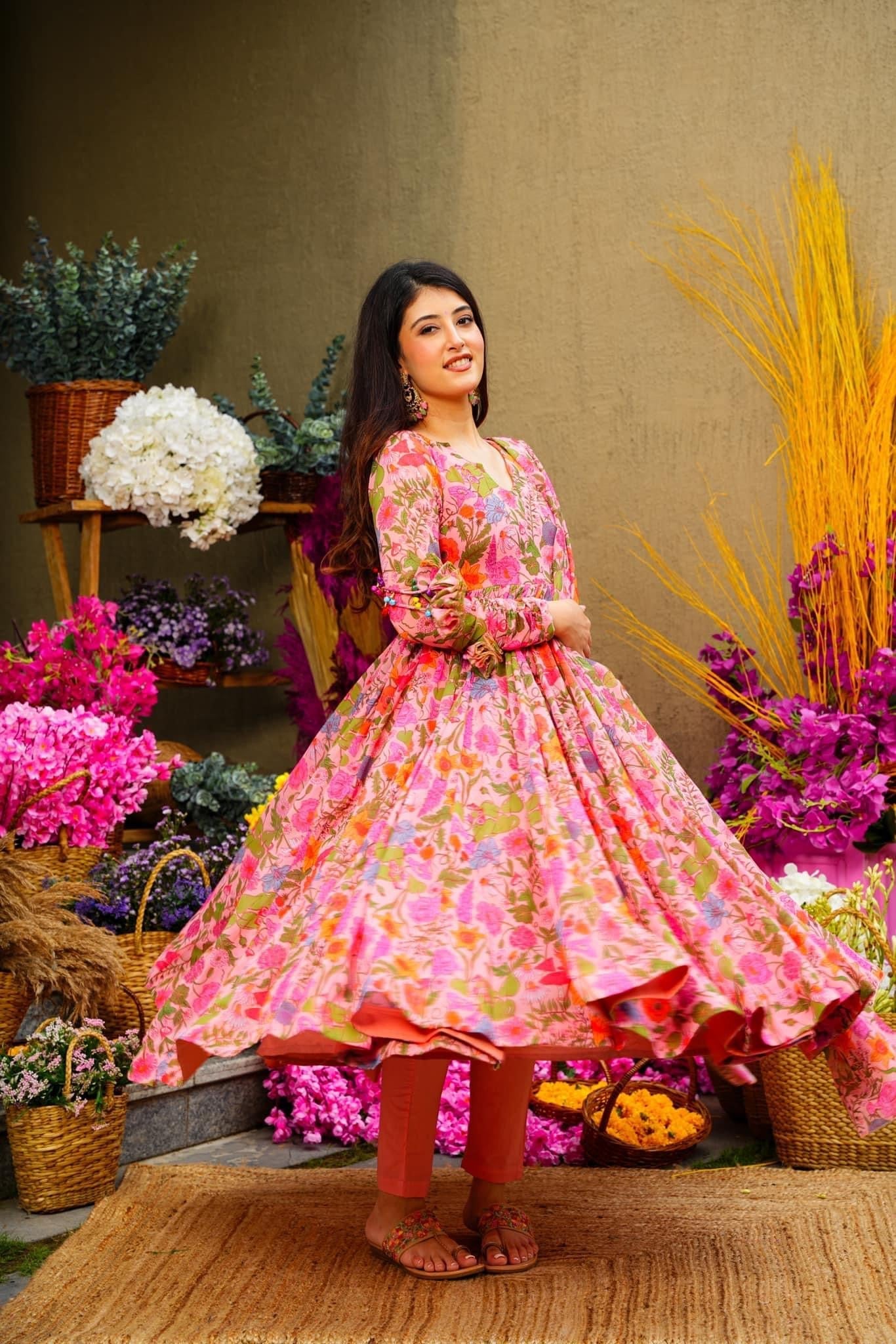 Floral Elegance Anarkali Suit Set