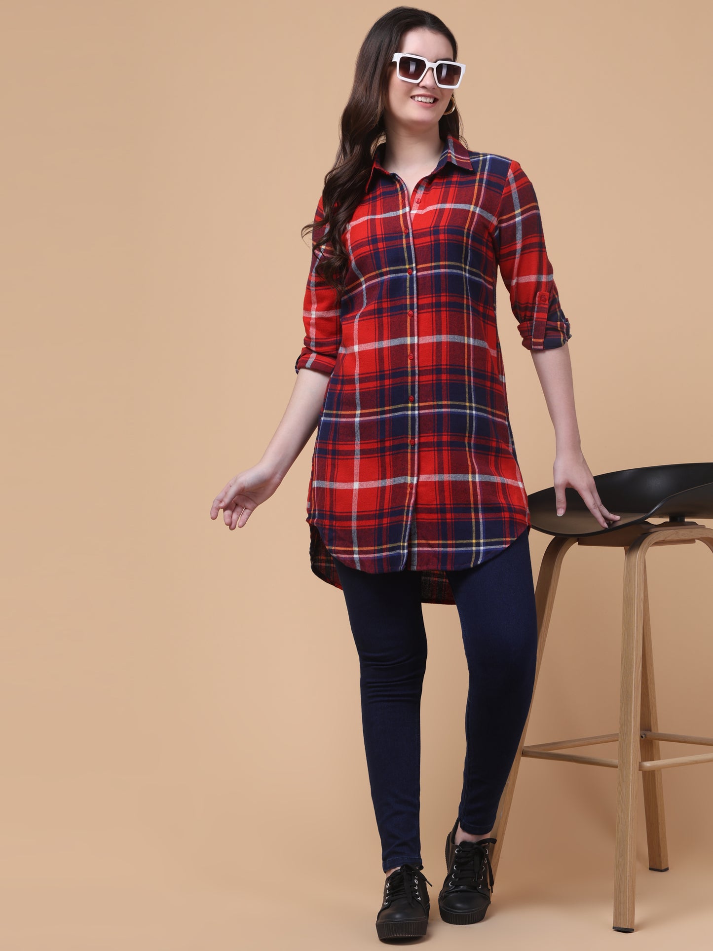 Scarlet Checks Shirt Dress