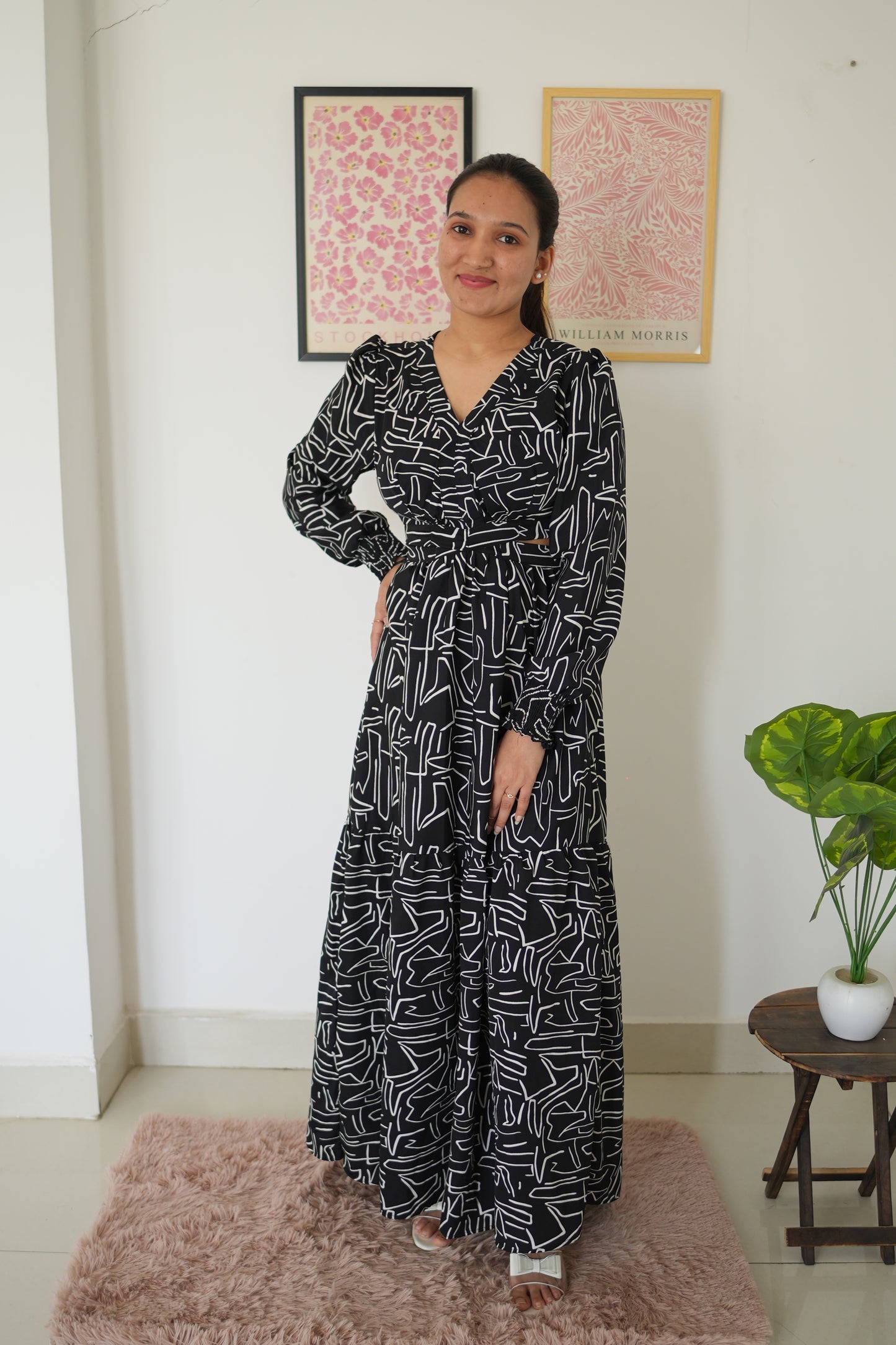 Noir Elegance Maxi Dress