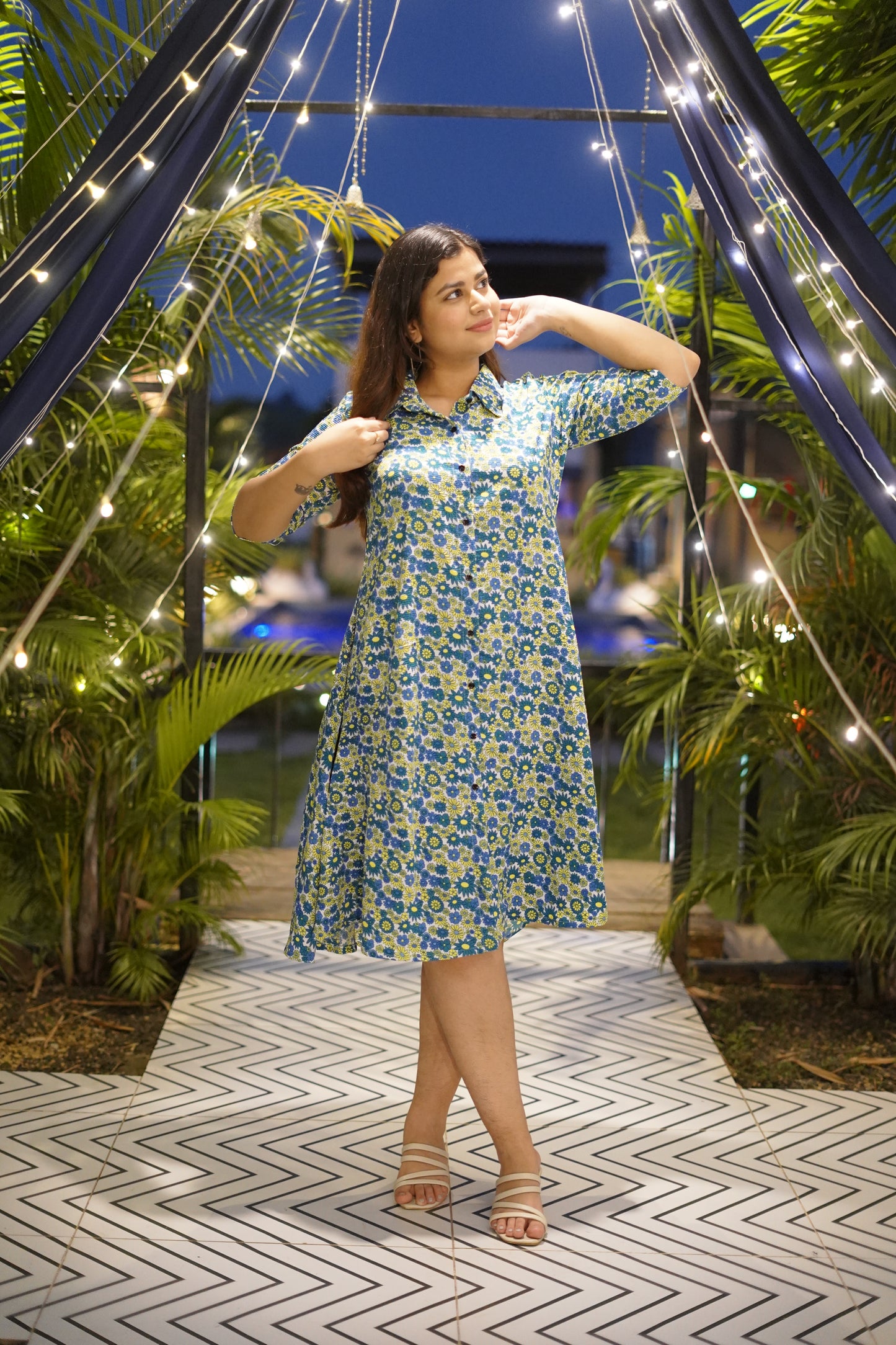 Green Floral Print Shirt