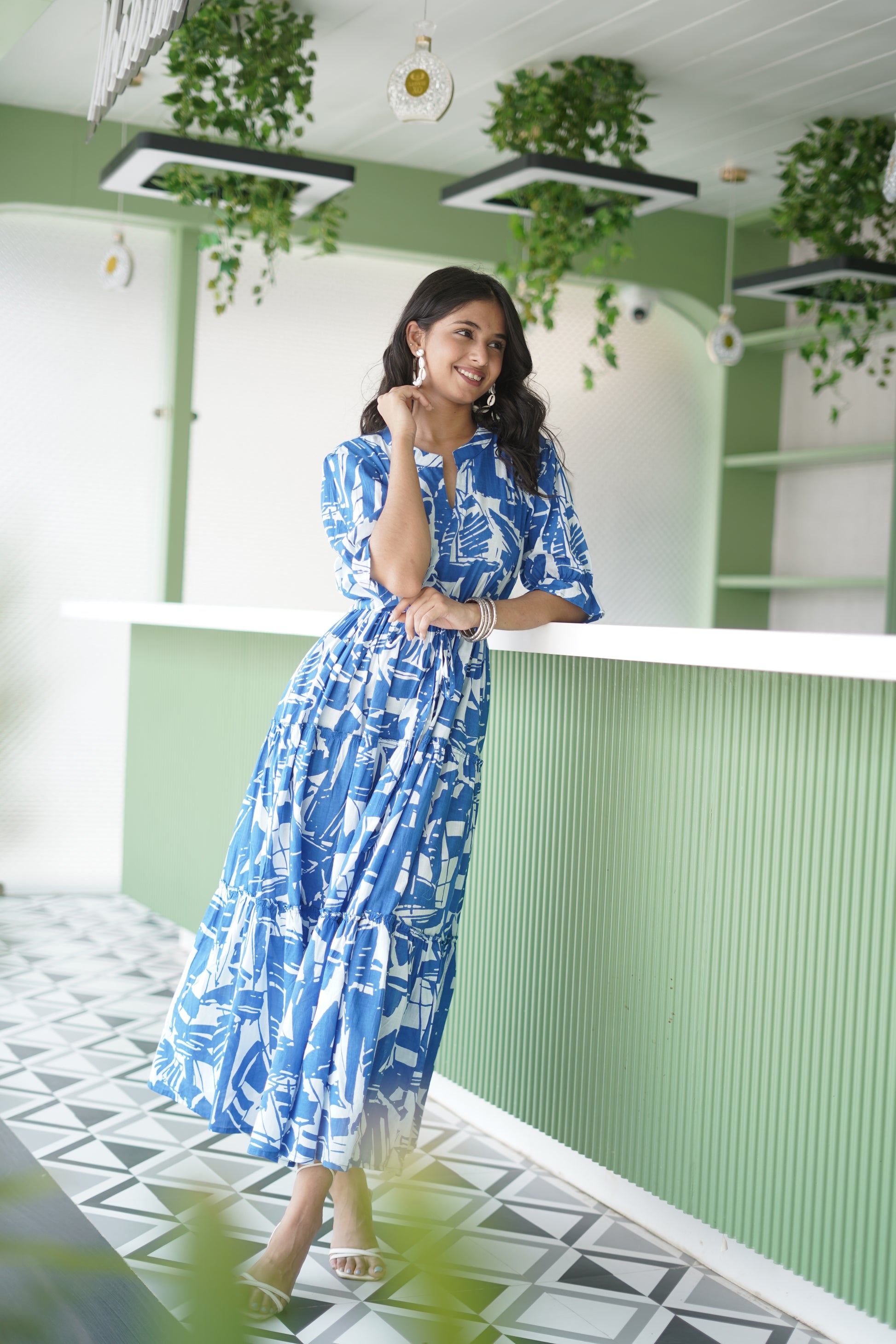 Stunning Blue Fit and Flare Midi Dress by Wyshlist Stunning Blue Fit and Flare Midi Dress by Wyshlist