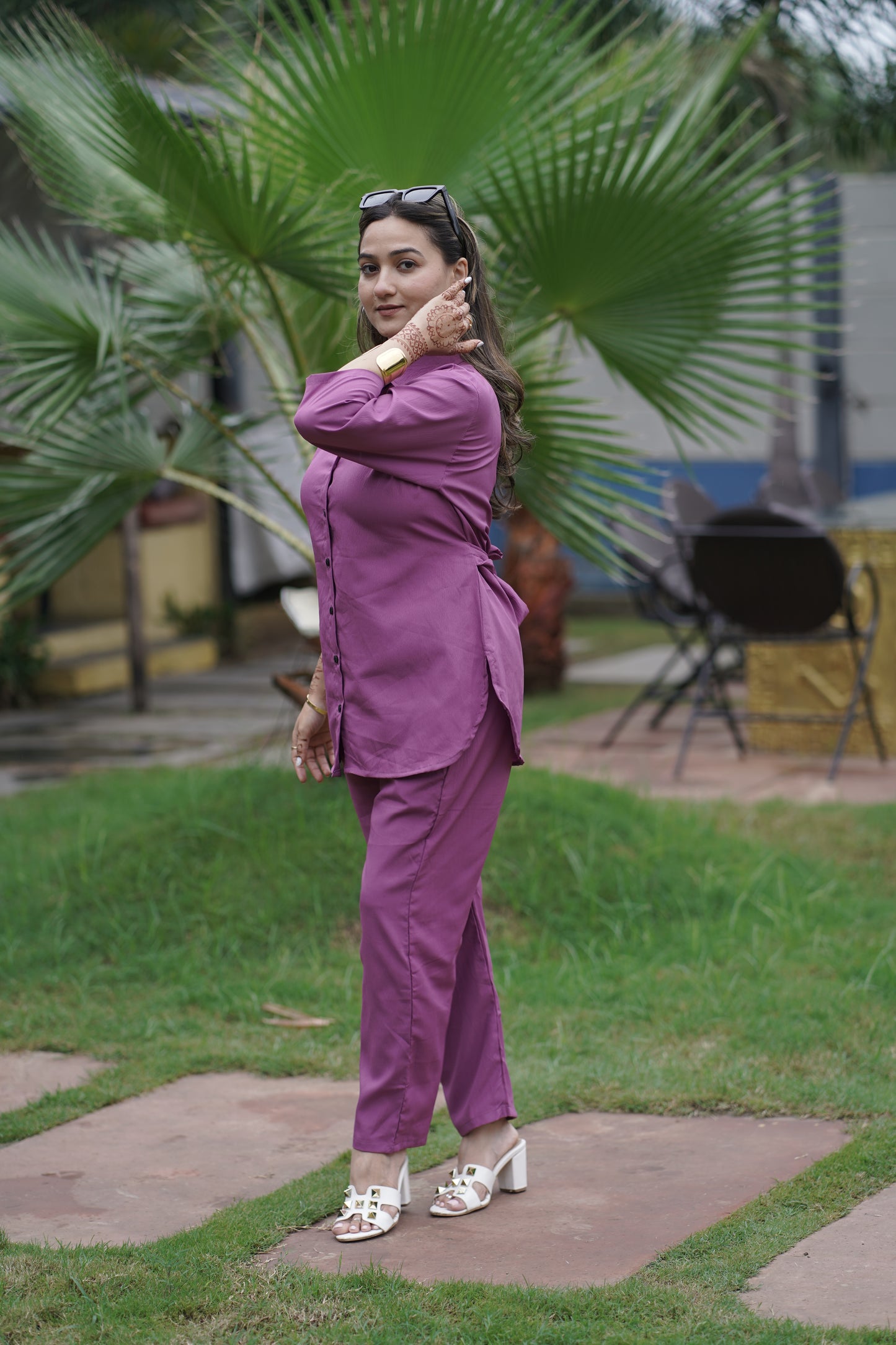 Magenta Pink Solid Coord Set