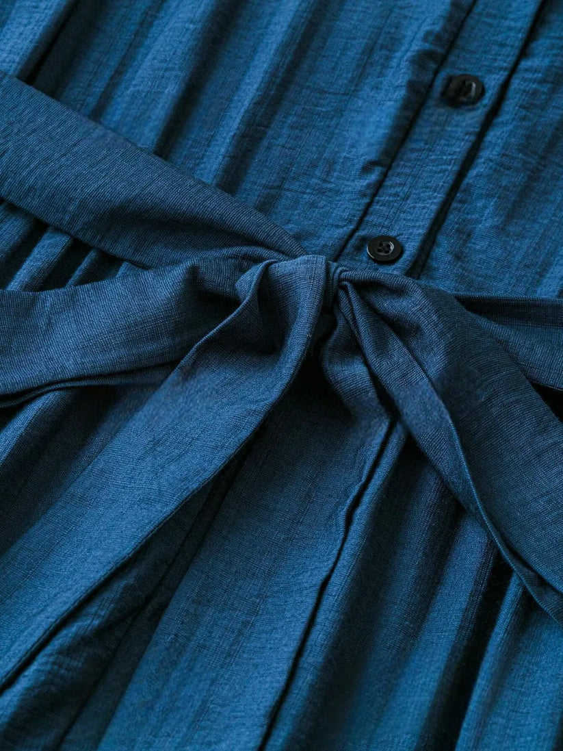 Blue Charm Collared Maxi Dress