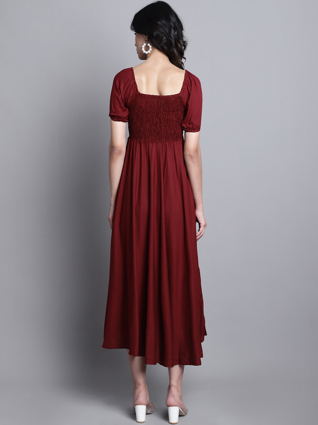 Maroon A Line Dress