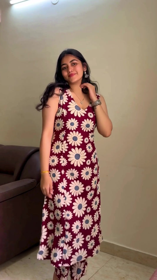 v neck dress designs Vintage V-Neck Printed Dress with Bell Sleeves