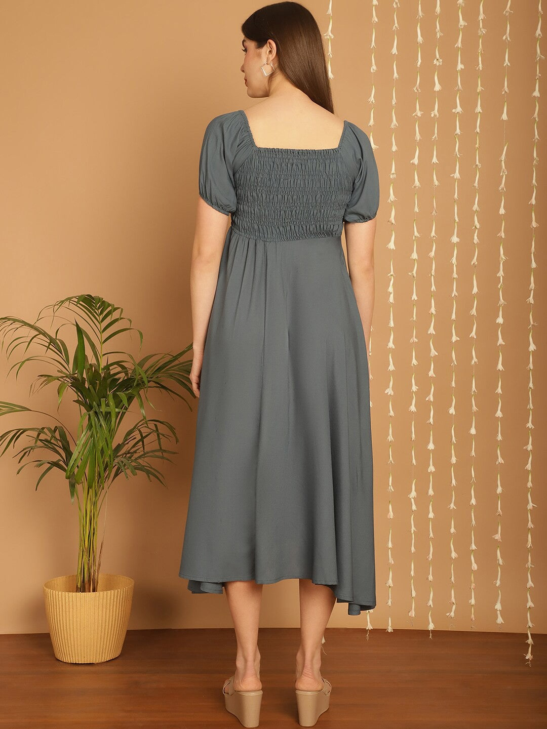 Grey Empire Waist Midi Dress by Wyshlist Grey Empire Waist Midi Dress by Wyshlist