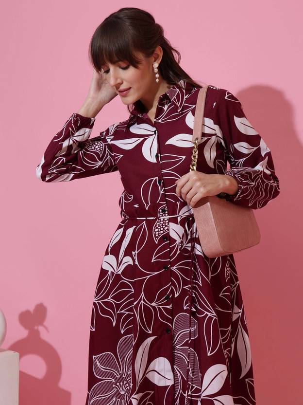 Purple Bloom Fit & Flare Mini Dress