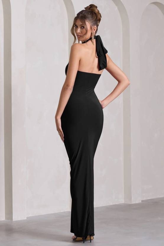Midnight Chic Black Bodycon Dress by Wyshlist