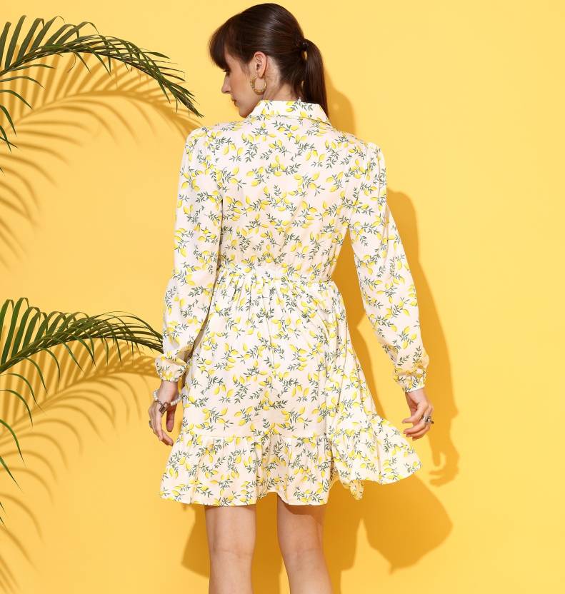 Yellow Blossom Fit & Flare Dress