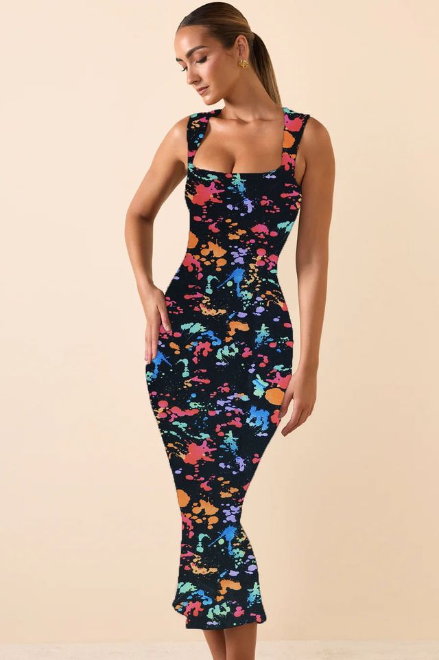 Bold Multicolor Bodycon Dress by Wyshlist
