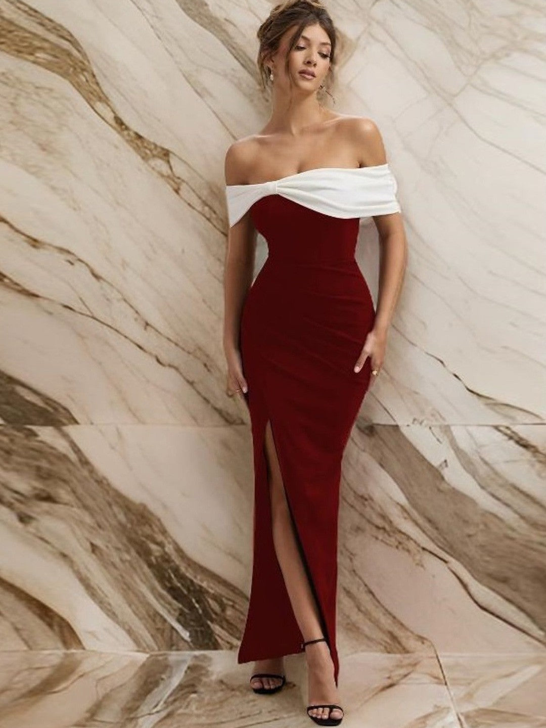 Chic Wine Off Shoulder Bodycon Dress By Wyshlist XL / Wine Chic Wine Off Shoulder Bodycon Dress By Wyshlist XL / Wine