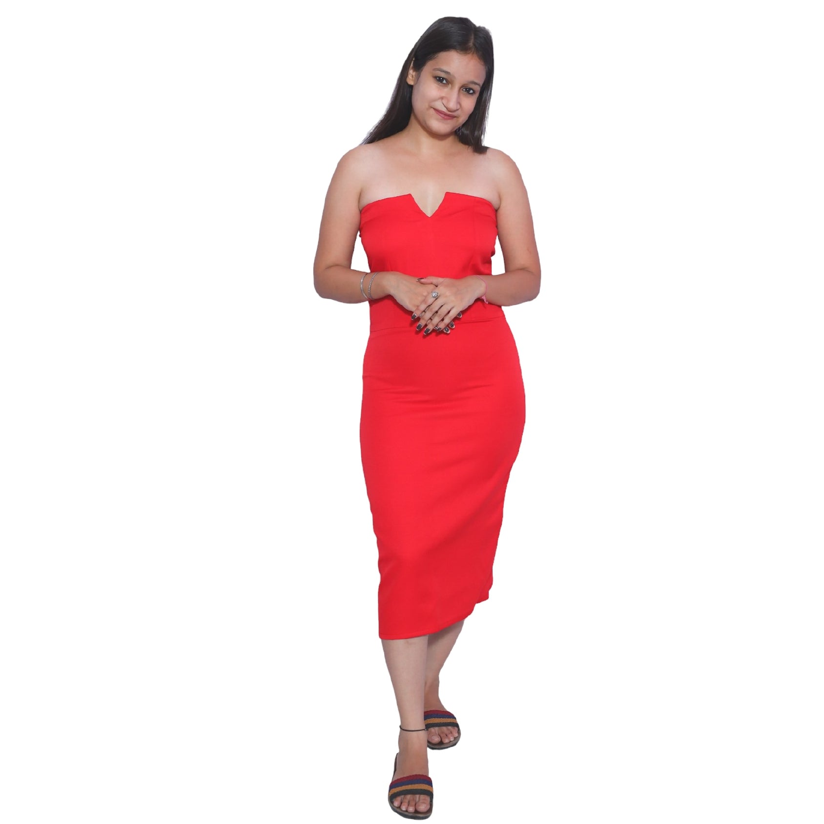 Calf length bodycon dress sales