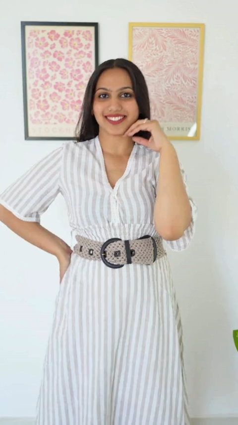 Monochrome Square Neck Midi Dress: square neck, 3/4 sleeves,Mid shiny pattern, Regular fit with stretch fabric. Ideal for various occasions.  Discover knee-length dresses in India. COD, easy returns available.Shop now, add to your Wyshlist!