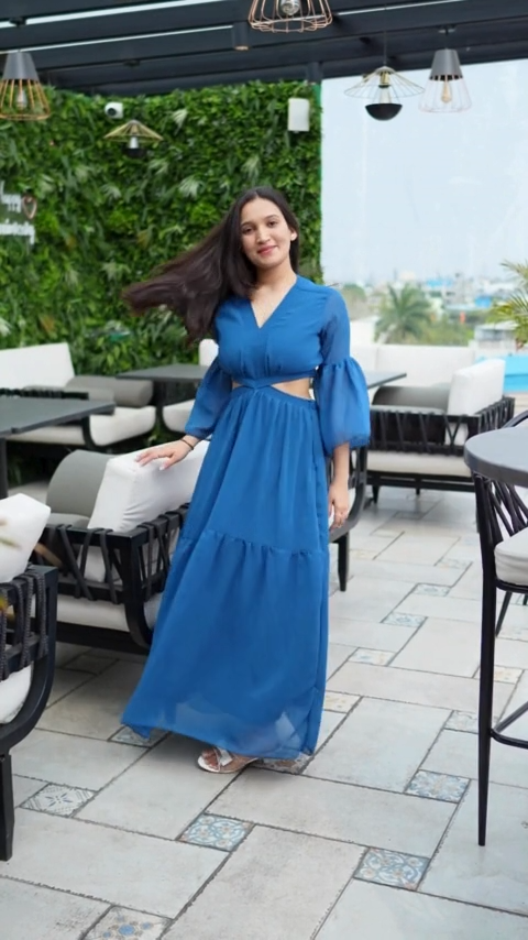 Channel effortless elegance! This flowy georgette maxi features a flattering V-neck, chic sleeves, and a timeless fit-and-flare silhouette. Perfect for casual occasions. Influencers love our maxis! Wyshlist it today! 