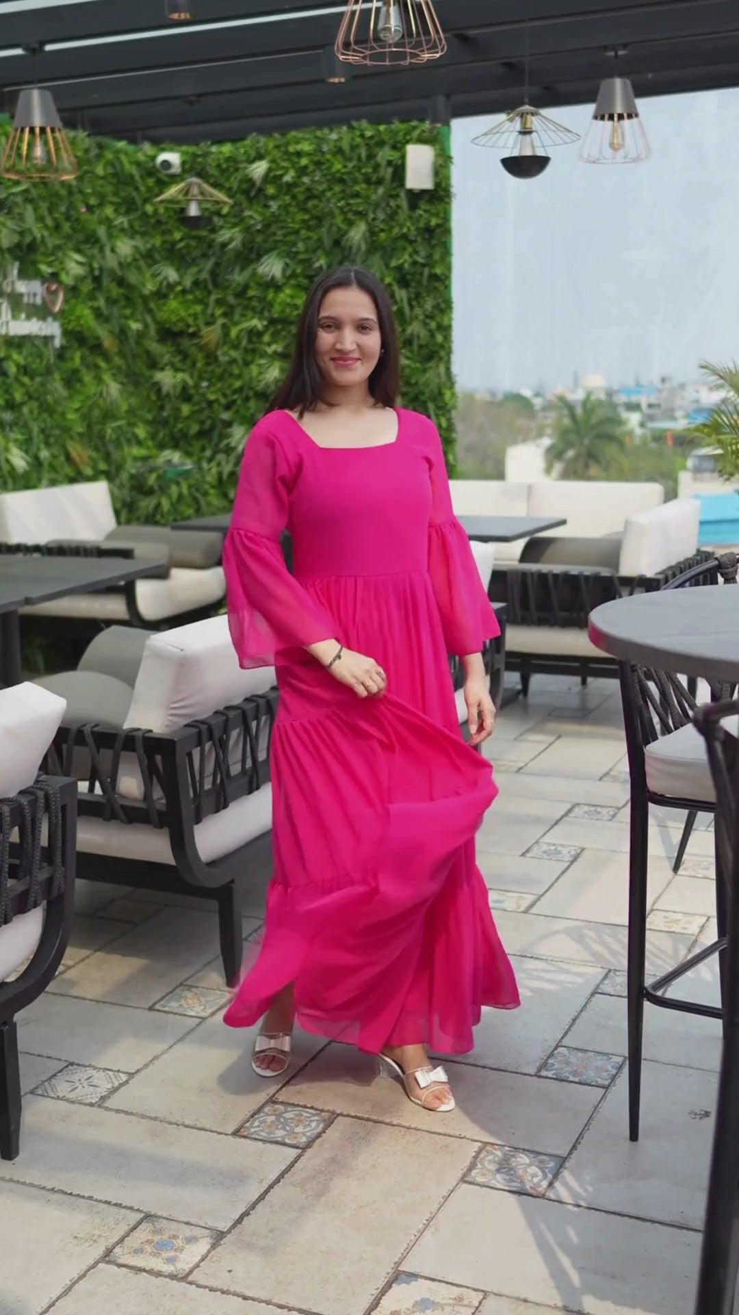 Elevate your style with our Rose Quartz Reverie Full Sleeves Square Neck Georgette Dress. Perfect for Western wear, this maxi-length dress features a square neck and flared sleeves. Find your ideal look at Wyshlist with pink maxi dresses for women. Shop now!