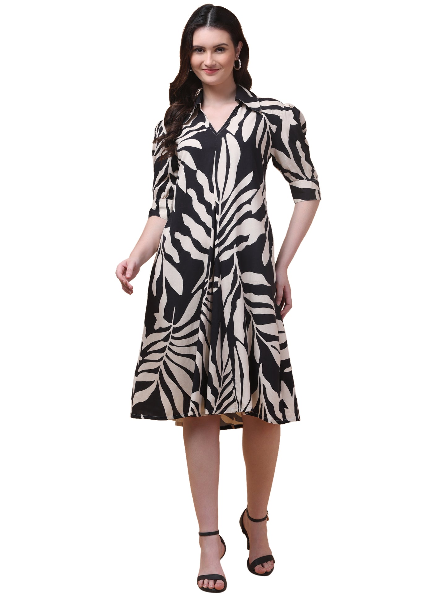 Black Aura A-Line Dress