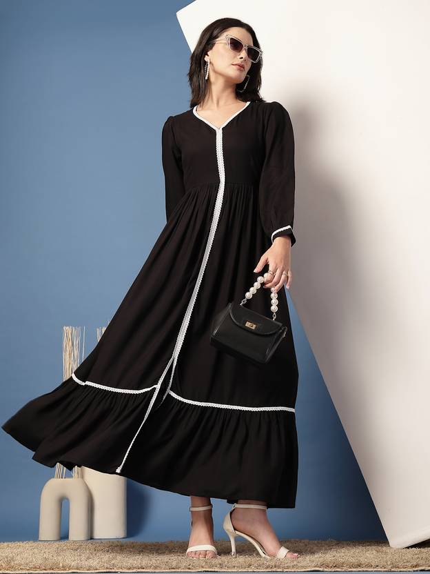 Midnight Muse Fit & Flare Maxi Dress